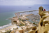 Vew from the Santa Barbara castle at Alicante. Spain.