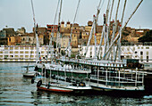 Aswan from the Nile river. Egypt