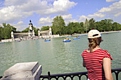 Lake at park, Parque del Retiro. Madrid. Spain