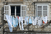 Drying laundry. Old town. Dubrovnik. Croatia.