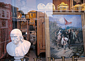 Window of antique store. Washington D.C. USA