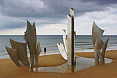 Omaha Beach: Mahnmal von Anilore Bandon Les Braves, Dep.Calvados, Normandie, Frankreich, Europa
