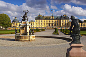 Castle of Drottningholm on Lovoe in the lake Maelaren, Stockholm, Sweden