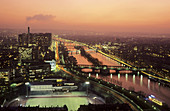 General view to the west from the Eiffel tower. River Seine. Paris. France.