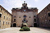 Courtyard, monastery of Lluc. Majorca, Balearic Islands. Spain