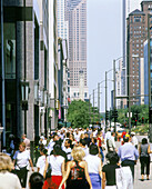 Crowd at North Michigan Avenue. Chicago. Illinois, USA