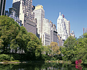 Pond in spring, Central Park. Manhattan, New York City. USA