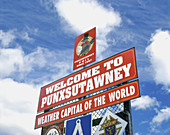 Punxsutawney sign. Pennsylvania, USA