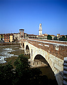 Ponte pietra bridge, Verona, Italy.