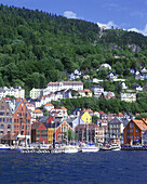 Bryggen & torget, Bergen harbor, Norway.