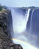 Rainbow, Scenic main waterfalls, Victoria falls, zimbabwe.
