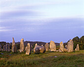 Scenic alignments de kermario ruins, Carnac, Brittany, France.