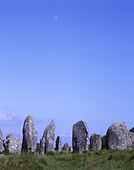 Scenic alignments de kermario ruins, Carnac, Brittany, France.