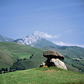Gastenia dolmen, Mendive and Pyrenean mountains. Basque Country. France.