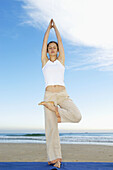 Woman performing yoga