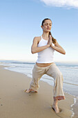 Woman performing yoga