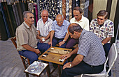 Men playing backgammon. Nicosia. Cyprus