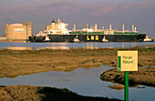 Marismas del Odiel Natural Reserve & Huelva harbour. Andalusia. Spain