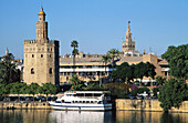 Torre del Oro (XIII c.) by river Guadalquivir. Sevilla. Andalusia. Spain