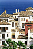 Partial view of Lomas del Rey residential area in Alcaidesa housing development, Costa del Sol. Cádiz province, Spain
