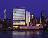 United nations building, Midtown skyline, Manhattan, New York, USA