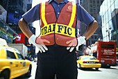 Traffic policeman times square, Manhattan, New York, USA