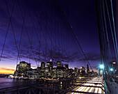 Brooklyn bridge, Downtown skyline, Manhattan, New York, USA