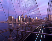 Brooklyn bridge, Downtown skyline, Manhattan, New York, USA