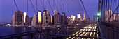 Brooklyn bridge, Downtown skyline, Manhattan, New York, USA