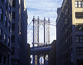Manhattan bridge, Adams Street, Brooklyn, New York, USA