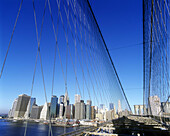 Brooklyn bridge, Downtown skyline, Manhattan, New York, USA