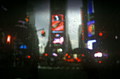 Rain storm, Times square, Midtown, Manhattan, New York, USA