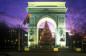 Christmas, Washington square Park, Greenwich village, Manhattan, New York, USA