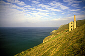 Scenic old tin mine, Saint agnes, Cornwall coastline, England, U.k