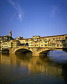 Ponte vecchio bridge, Arno river, Florence, Tuscany, Italy.