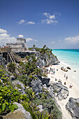 The castle (El Castillo), Mayan ruins, Tulum. Quintana Roo, Yucatan peninsula, Mexico