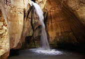 Waterfall in the oasis of Tamerza. Chott el-Djerid region, Tunisia
