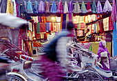 Street in the old city, Varanasi. Uttar Pradesh, India