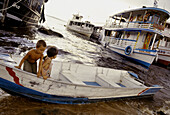 Children at the port. Manaus, Amazon. Brazil