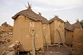 Granaries, Clay architecture. Village of Songo, Dogon Country, Mali, Africa