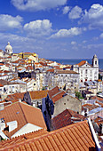 View with the Church of Santo Estêvão, Alfama. Lisbon, Portugal