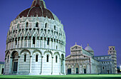 Baptistery, cathedral and tower, Pisa. Tuscany, Italy