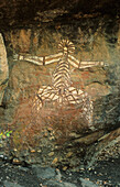 Rock art, Aboriginal Rock Painting at Nourlangie Rock, Kakadu National Park, Northern Territory, Australia