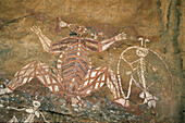 Aboriginal rock art, rock paintings at Nourlangie Rock, Kakadu National Park, Northern Territory, Australia