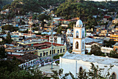 View of Papantla, with pole of the Papantla flyers. Veracruz. Mexico