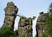 Germany, nature reserve Eggegebirge-South Teutoburg Forest, North Rhine-Westphalia, Horn-Bad Meinberg, Externsteine, sandstone rocks, rock formation, steep face