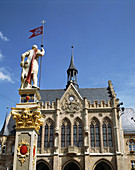 Roland Statue, City Hall, Fischmarkt, Erfurt, Thuringia, Germany