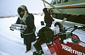 Light aircraft transport. Seward Peninsula. Alaska. USA