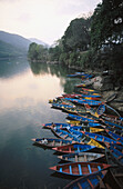 Boats on lake, Pokhara. Nepal
