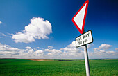 Highway sign and spring clouds. Hertfordshire. UK